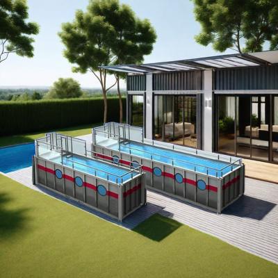 China Quick assembly custom large outdoor frp container swimming pool above ground prefab shipping price luxury container pool for sale