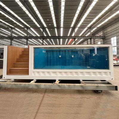 China Quick assembly Steel Structure Movable Prefab Container Swimming Pool Gym for Home Stay Outdoor Camp Pool for sale