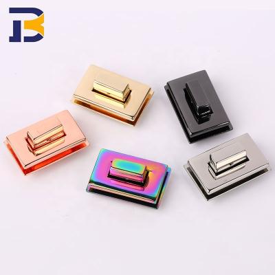 China China Custom Bag Accessories Rectangle Turn Lock Handbag Hardware Metal Twist Lock Eco-friendly Lock Manufacturer for sale