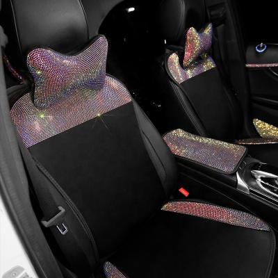 China Interior Accessories Front Back Seats Covers Car Universal Crystal Rhinestone Auto Seat Cushion Non-Slip Seat Cover Car Styling Women for sale