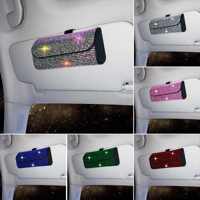 China Luxury Car Interior Car Glass Storage Box Holder Sun Visor Glass Bling Assessoires For Women for sale