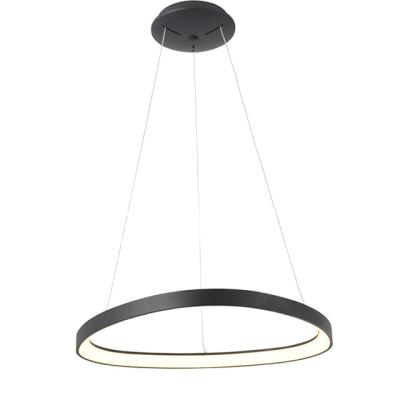 China Nordic Fancy Simple European Style Black Color Led Hanging Chandeliers Lamp for sale