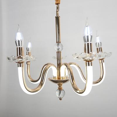 China Modern New Arrival Top Sales Candle Type Gold Color Led Chandeliers Pendant Lamp for sale