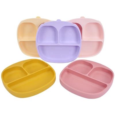 China BPA Free Baby Product Silicone Newborn Baby Plates For Toddler Child Silicone Suction Dish Eco-friendly Non-Toxic Baby for sale