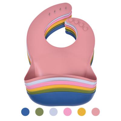 China Customized Printed Feeding Soft Silicone Baby Bibs Washable Clothcomfortable Waterproof Silicone Baby Bib Set for sale