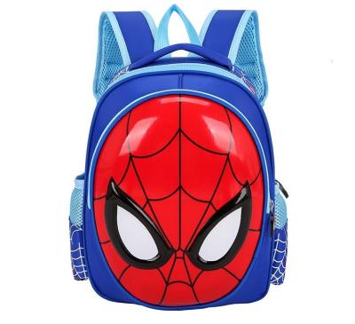 China Waterproof Kids Spider Man Large Capacity Durable Backpack Anti Splash Cartoon Canvas Schoolbag for sale