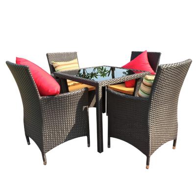 China Outdoor Modern Rattan Chair Cafa Dining Table Garden Chair And Table Set for sale