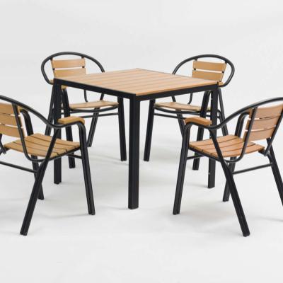 China Modern Manufacturer Plastic Wooden Table Rectangular Table With Chairs Rectangular Dining Table for sale