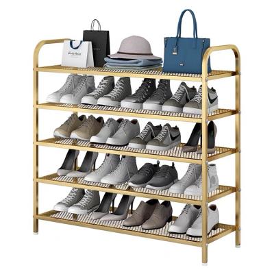 China Modern Display For Living Room Space Saving Storage Laminated Shoe Shelf Metal Shoe Rack Modern Shoe Rack for sale