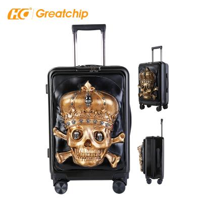 China Lightweight Hardshell Front ABS Hand Open Cabin Carry On Travel Bags Suitcase Fashion Trolley Luggage Sets for sale