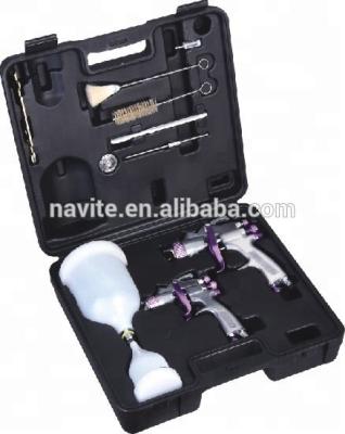 China Paint Professional Automotive Spray Gun 2pcs HVLP Spray Gun Kit NA2007KIT for sale