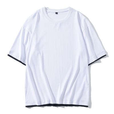 China Anti-pilling summer 100% cotton men's white T-shirt dress for sale