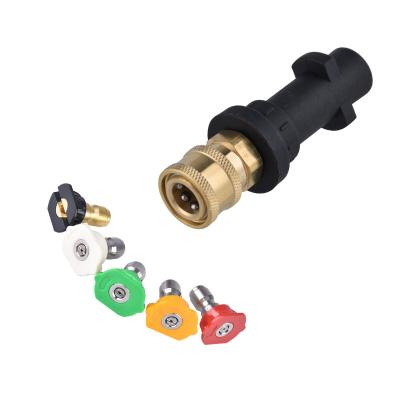 China New China-Chic Car Washer Pressure Gun Adapter for K Series K2- K7 1/4 Quick Connector Socket Water Gun Cleaning Accessories 5 Color Tip Nozzle for sale