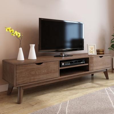 China Living Room Walnut Wood Wood Classic Home Storage Designs Modern TV Stand Cabinet for sale