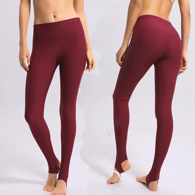 China Antibacterial High Waisted Women Nylon Plum Spandex Sexy Workout Stirrup Yoga Leggings for sale