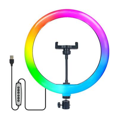 China Guangzhou Factory PORTABLE RGB 14 Inch Color Ring Light 14 Ring Light With Tripod Stand for sale