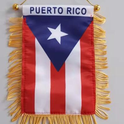 China Custom Printed Puerto Rico Indoor Hanging Pennant Flag for sale