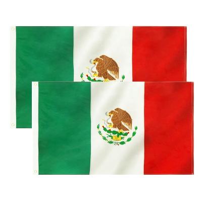 China High Quality Durable Embroidered Oxford Fabric 3x5ft FLYING Mexican Flag for sale