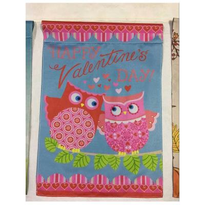 China Custom Size Happy Valentine's Day Garden Hanging Flag for sale