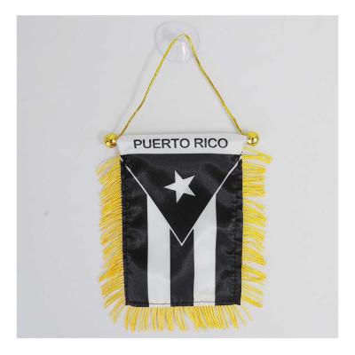 China Health Care Institutes Wholesale Satin Custom Made Puerto White Black Rico Pennant Flag for sale