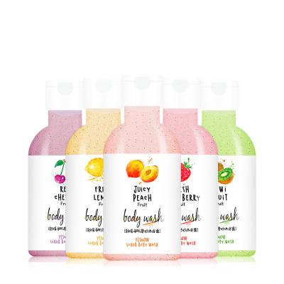 China Natural Organic Bubble Fruit Flavor Shower Gel Scrub Whitening Exfoliating Body Wash for sale