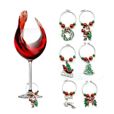 China Hot Selling Disposable Amazon Christmas Wine Decorative Wine Glass Premium Charms for sale