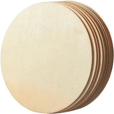 China All Round Customized Unfinished Wood Discs Laser Cut Wood Crafts Ornaments for sale