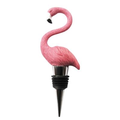 China Viable Home Bar Accessories Kitchen Decoration Flamingo Wine Bottle Stopper for sale