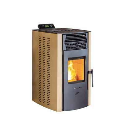 China Hotel Indoor Cold Steel High Efficiency Burning Free Standing Wood Pellet Stove Fireplace Heater Eco-Friendly With WIFI Remote Control for sale