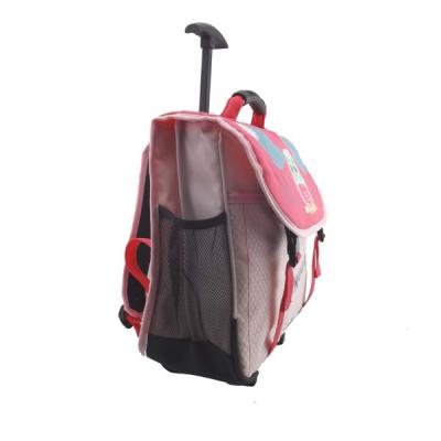 China Anti-theft Back To School Cute Owl Quality Trolley School Backpack, Girls Rolling Trolley Bag for sale