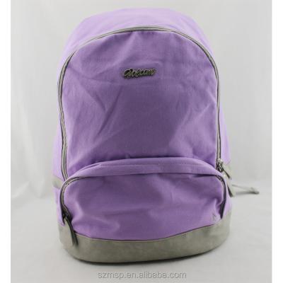 China Anti - Theft Backpacker Canvas Purple Lady Daily Backpack Fitness Soft Pack for sale