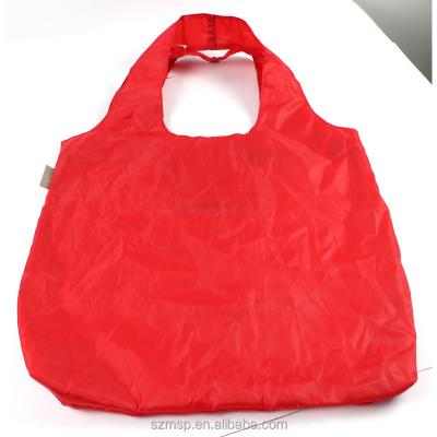 China Polyester Folding Biodegradable Shopping Bag , Ad Tote Lightweight Customer Can Be Folded Into Small Pocket for sale