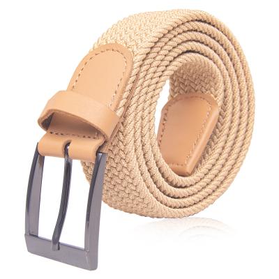 China 60% MUL BAY 40% SILK POLYESTER braided stretch elastic woven belts for sports men daily use cowhide leather belt for sale