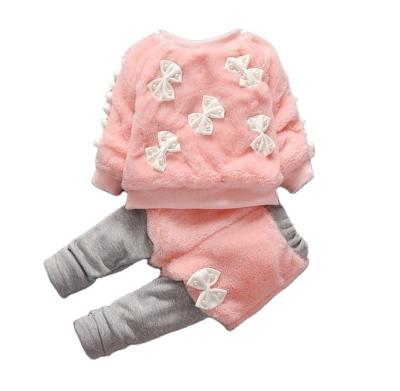 China Soft 2021 Children Knitted Soft Shell Nylon Cotton Children Two-Peice Knitting Outfits for sale