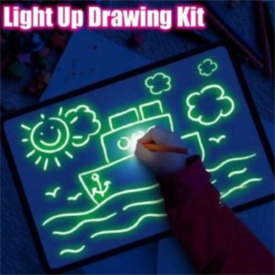 China DM draw with light fun 3D fluorescent drawing board for kids-educational toy 3D magic drawing board pad for sale