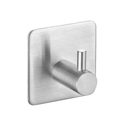 China American Style Stainless Steel Sticky Hooks Stick On Wall Self Adhesive Hooks For Kitchen Bathroom Home Door Hook Hanging Silver 102-1 for sale