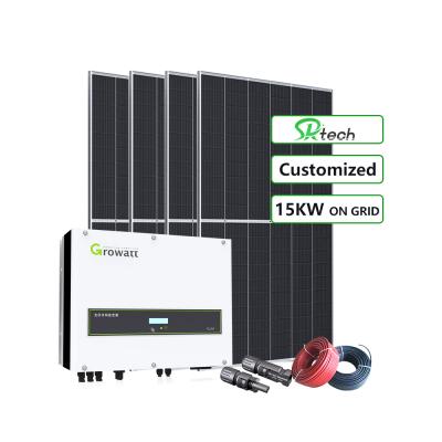 China Home On Grid Solar System Ongrid 15 KW PV Solar Panel Kit Mobile Solar System For Home for sale