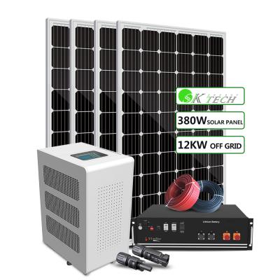 China Home Inverter 12kw Power Panel System Energy Photovoltaic Storage System Full Hybrid Solar Power System for sale