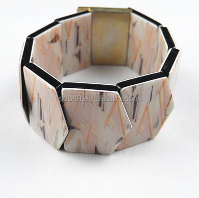 China Best Quality Acrylic Acetate Threading Bangle Slice Lucite Bracelets Resin Model Cuffs for sale