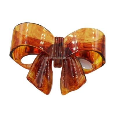 China Colorful Light Brown Tortoise Acrylic Shell Bow-Knot Hairpins Hair Clips Hair Clip Hair Barrette for sale