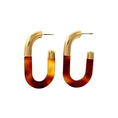 China ISO9001 CLASSIC Manufacturer Brass with Acetate O Shape Hot Selling Women High Quality Decoration Jewelry Hoop Earring Circle Accessories for sale