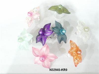 China Daisy Ring Fashion Epoxy Flower Acrylic Cute Colorful Adjustable Ring Children Plastic Resin Jewelry for sale