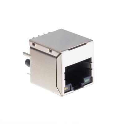 China Flame retardant rj45 connector shielded TOP INPUT TRANSFORMER JACK WITH LED for sale