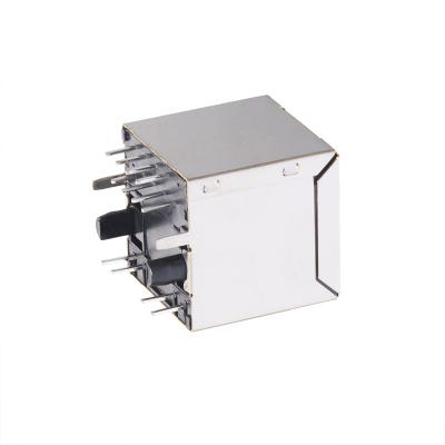 China Fireproof network rj45 connector TOP INPUT TRANSFORMER JACK WITH LED for sale