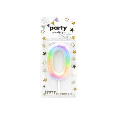 China Handmade Numbers 0-9 Multifunctional Rainbow Birthday Candles Or Creative Multicolor Happy Birthday Number Star Cake Candles for sale