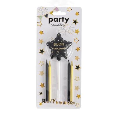 China Handmade Happy Birthday Party Candles Cake or Romantic Five-pointed Star Customize Language Party Kids Candles Party Candles for sale