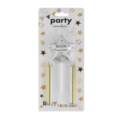 China Handmade Happy Birthday Party Candles Cake or Romantic Five-pointed Star Customize Language Party Kids Candles Party Candles for sale