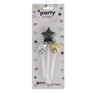 China Handmade Happy Birthday Party Candles Cake Five-pointed Star Customize Language Party Candles Kids Party Candles for sale