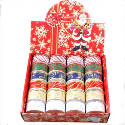 China Beautiful Newcomer Gift Double Face Design Decorative Christmas Wrapping Ribbon for sale