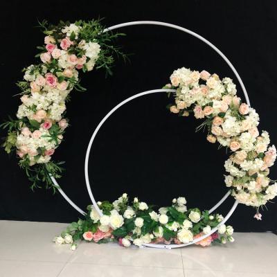 China Tall Circle Iron Frame Metal Flower Stand Wedding Arch Flowers Stands Display Wedding Backdrop For Party Birthday Decoration for sale